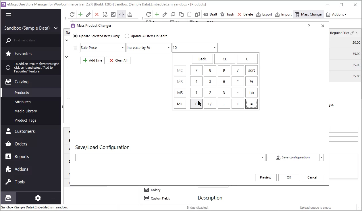 Calculator for Price Update in WooCommerce Mass Changer