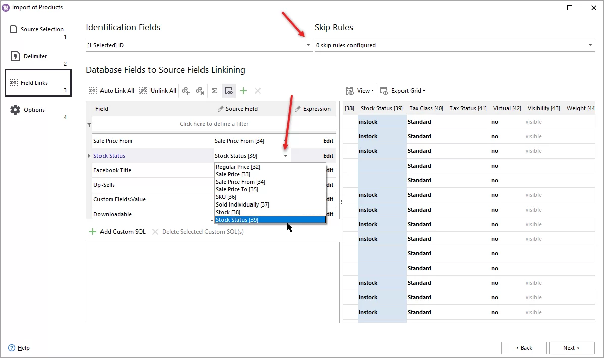 File Columns Mapping to Database Fields During WooCommerce Automated Stock Updates