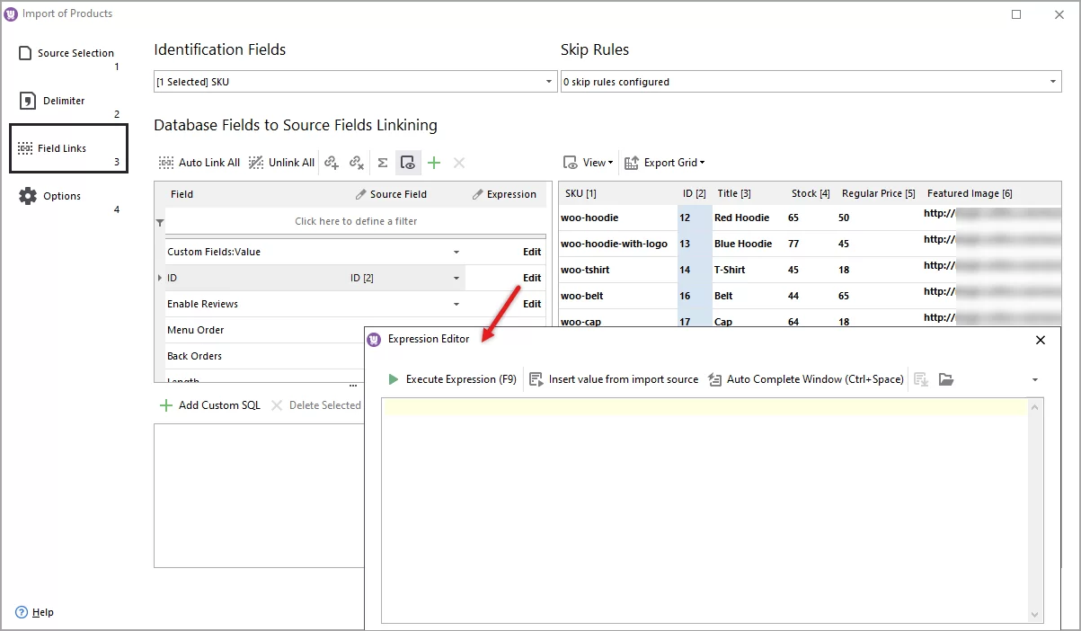 Expression During WooCommerce Images Import from URLs
