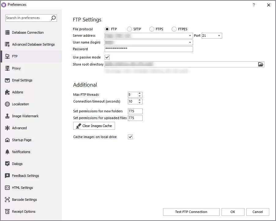 FTP Details in Store Manager for Images Upload