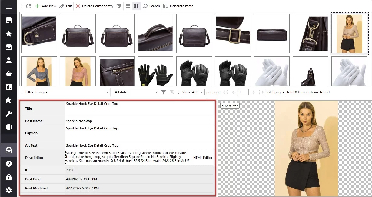 Generated WooCommerce Image Meta