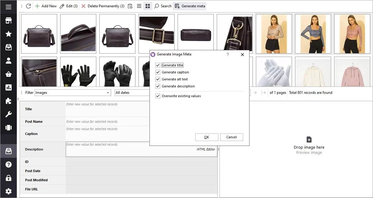 WooCommerce Image Meta Details Generation