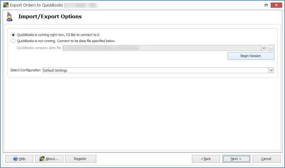 Export Orders Connect to QuickBooks
