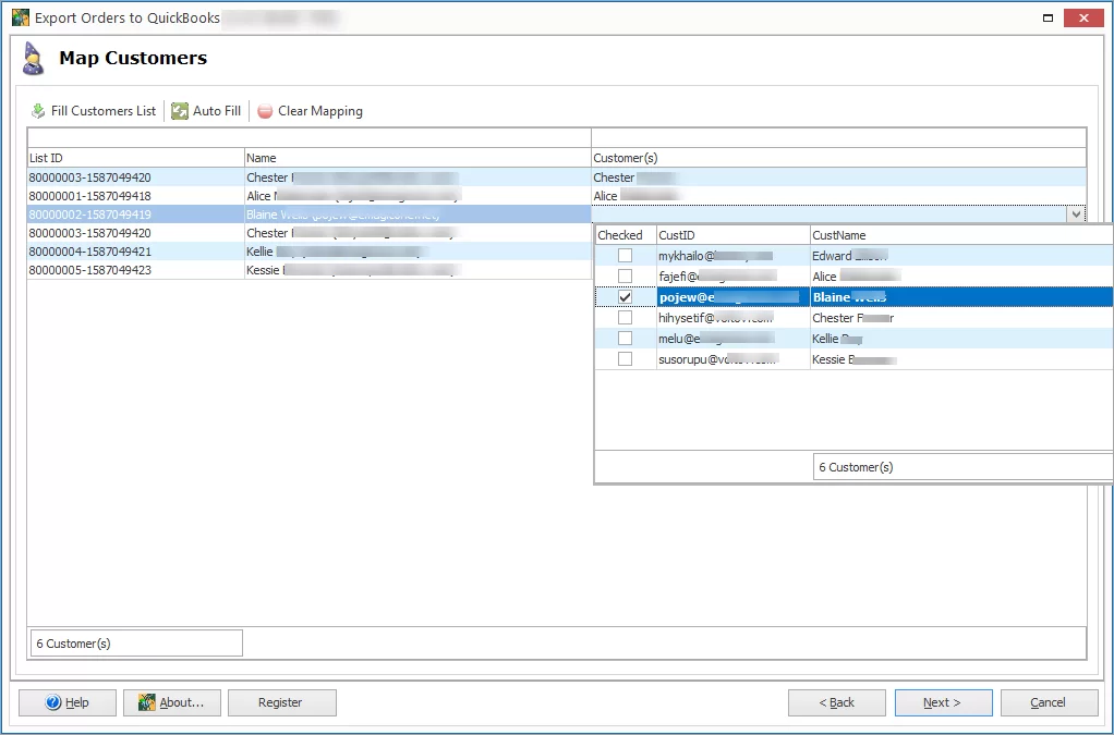 Export WooCommerce Orders to QuickBooks Map Customers Manually