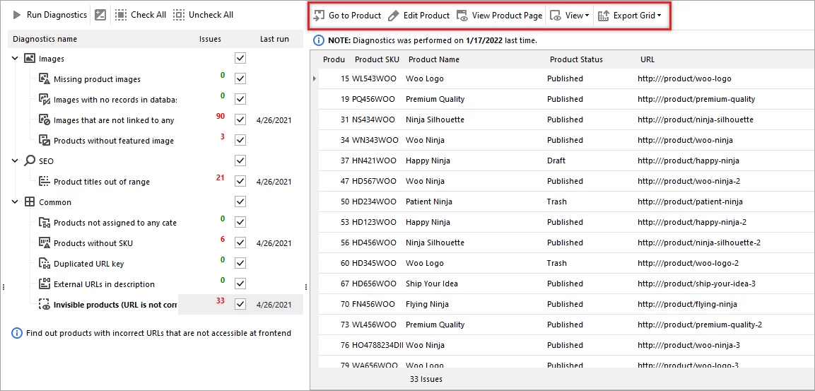 WooCommerce Diagnostics – Troubleshoot Store Content Problems
