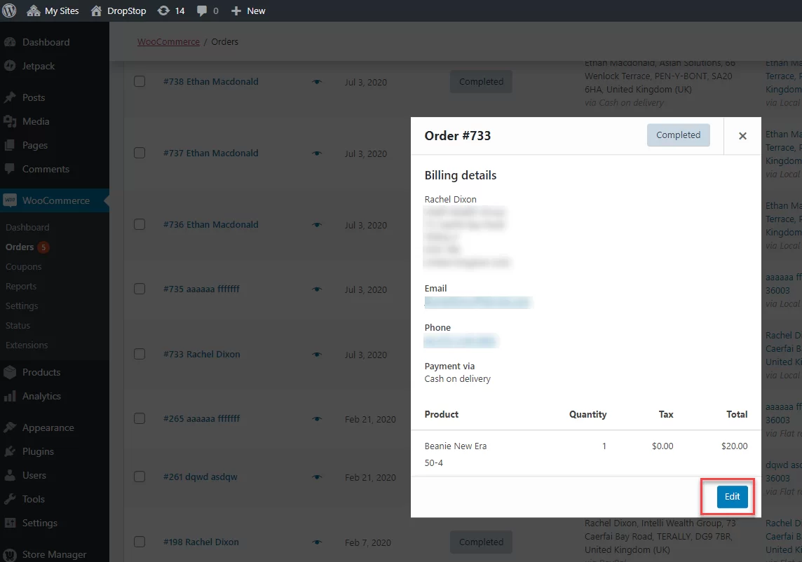 Viewing And Editing Orders in WooCommerce 