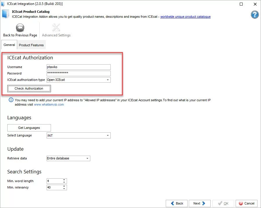 WooCommerce Store Manager ICEcat Authorize