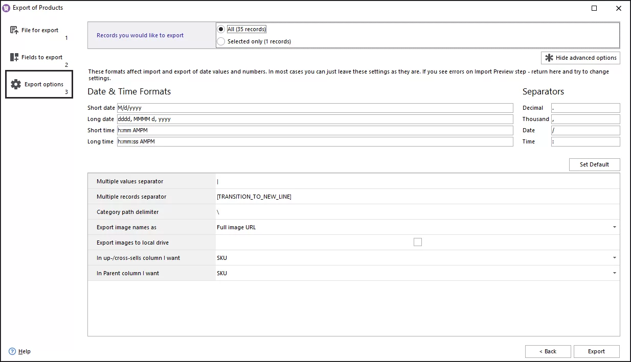 Advanced Options During WooCommerce Product Export to Google Sheets