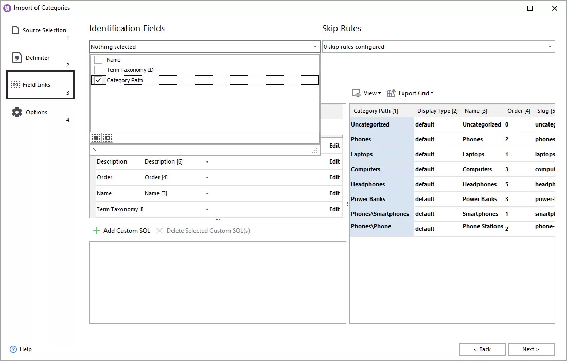 Import WooCommerce Categories