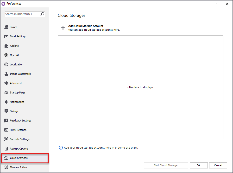 Cloud Storages in WooCommerce Store Manager Preferences