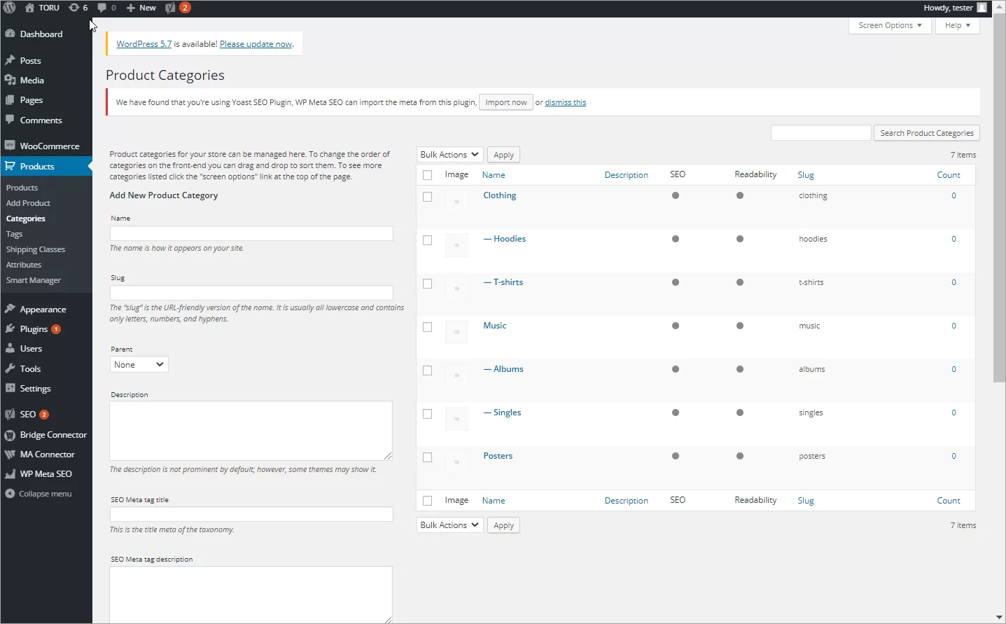 WooCommerce Categories Imported From Google Sheets