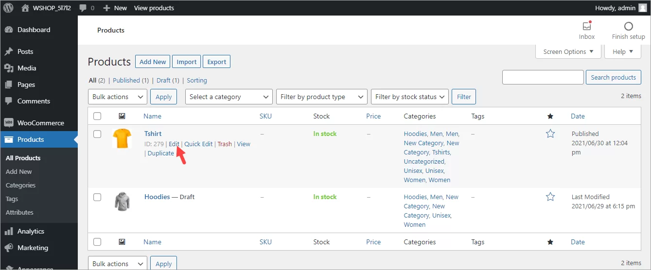 WooCommerce Edit Variable Product