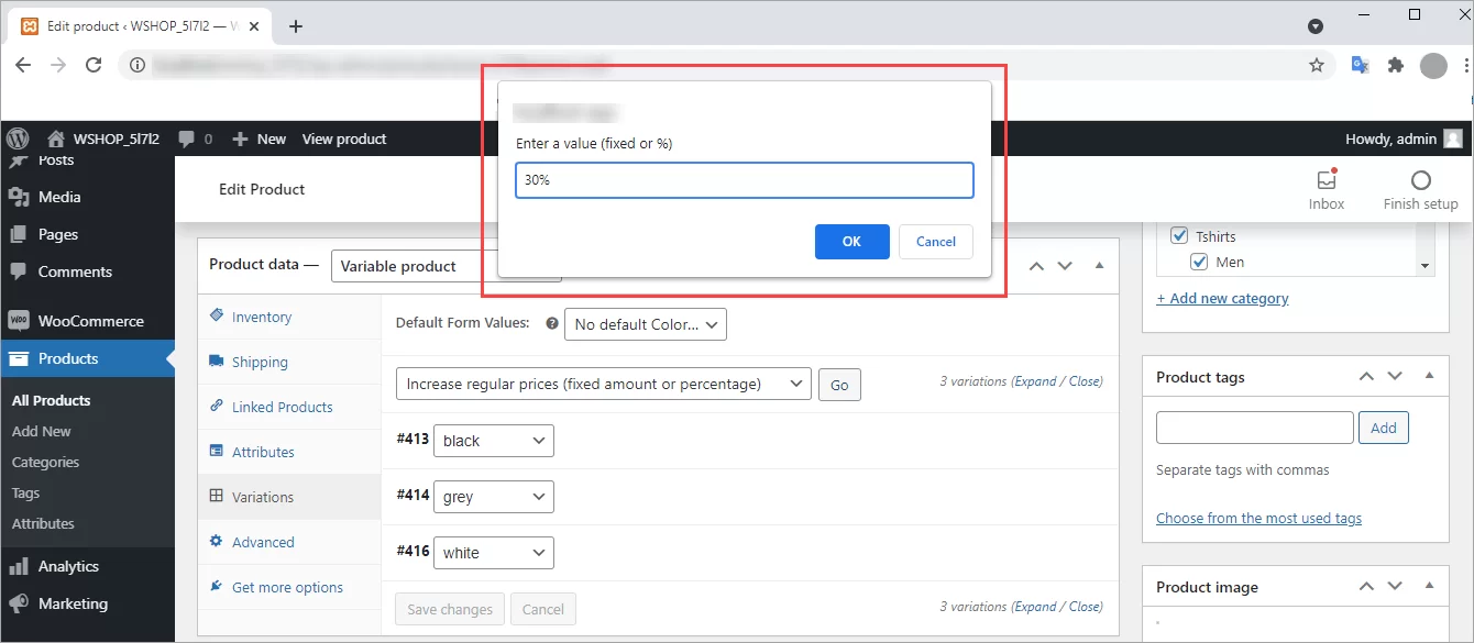 WooCommerce Increase Price Enter Value