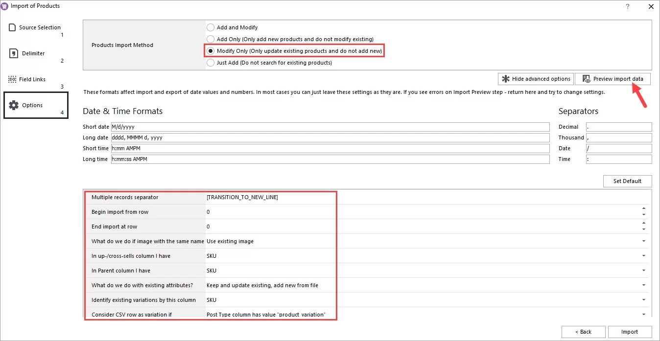 WooCommerce Store Manager Modify Variations Prices