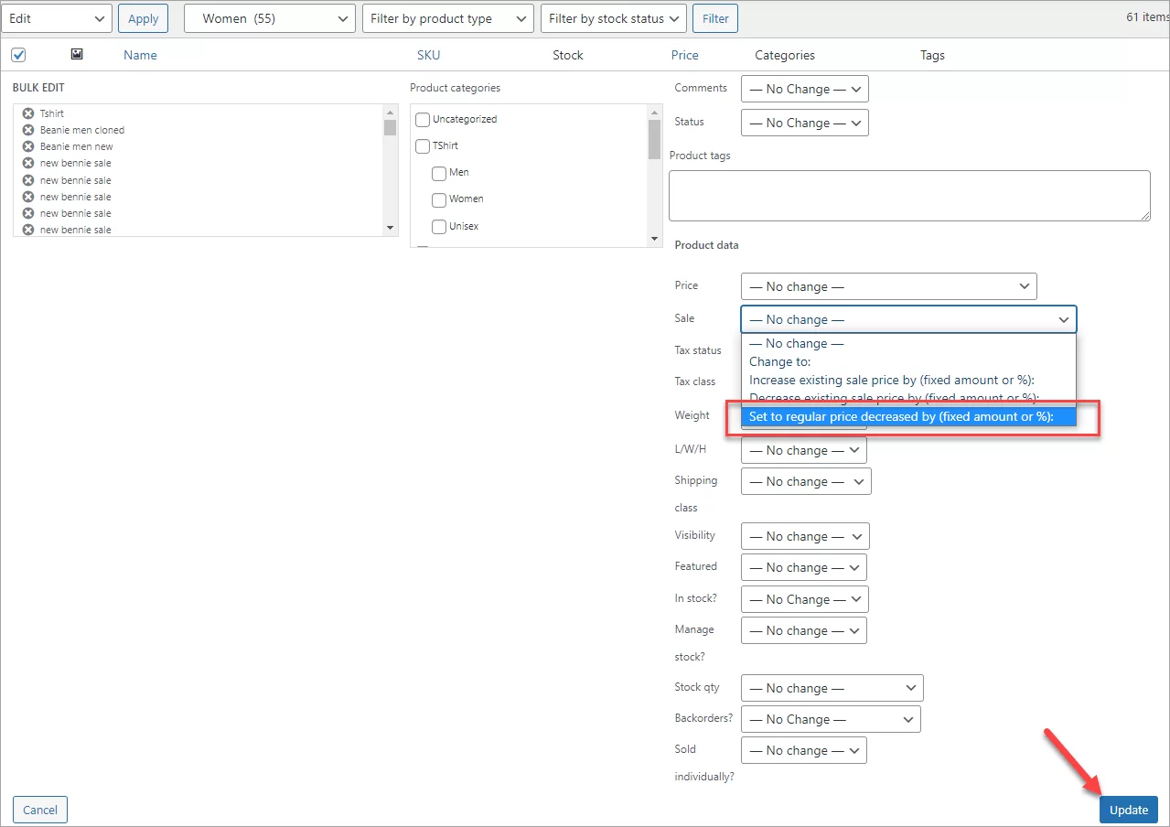 WooCommerce Category Sale