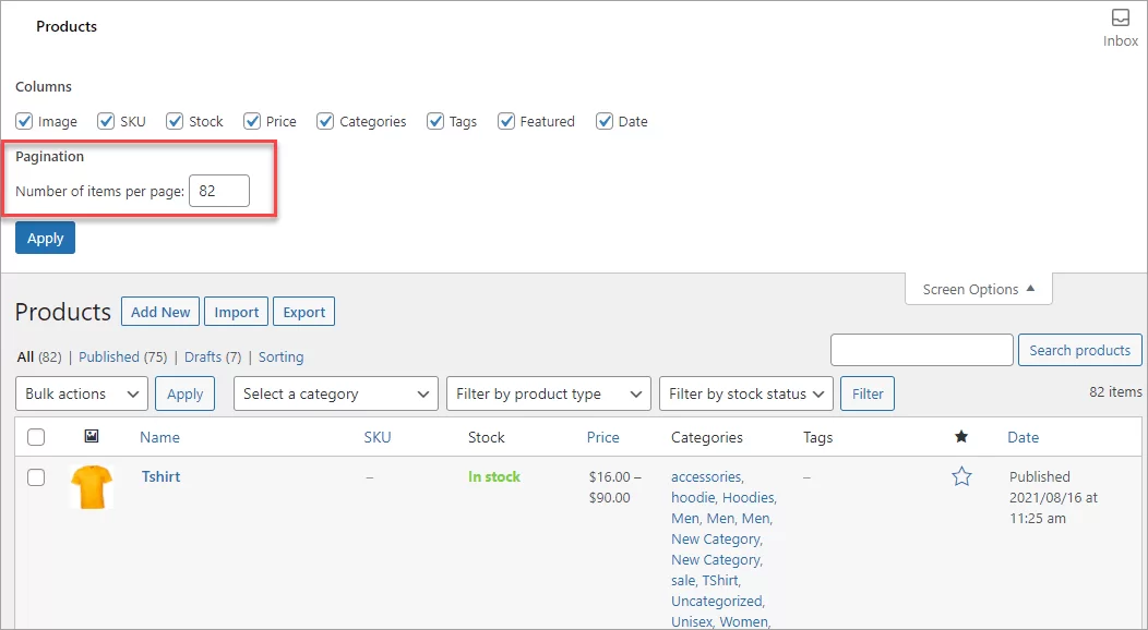 WooCommerce Pagination Settings