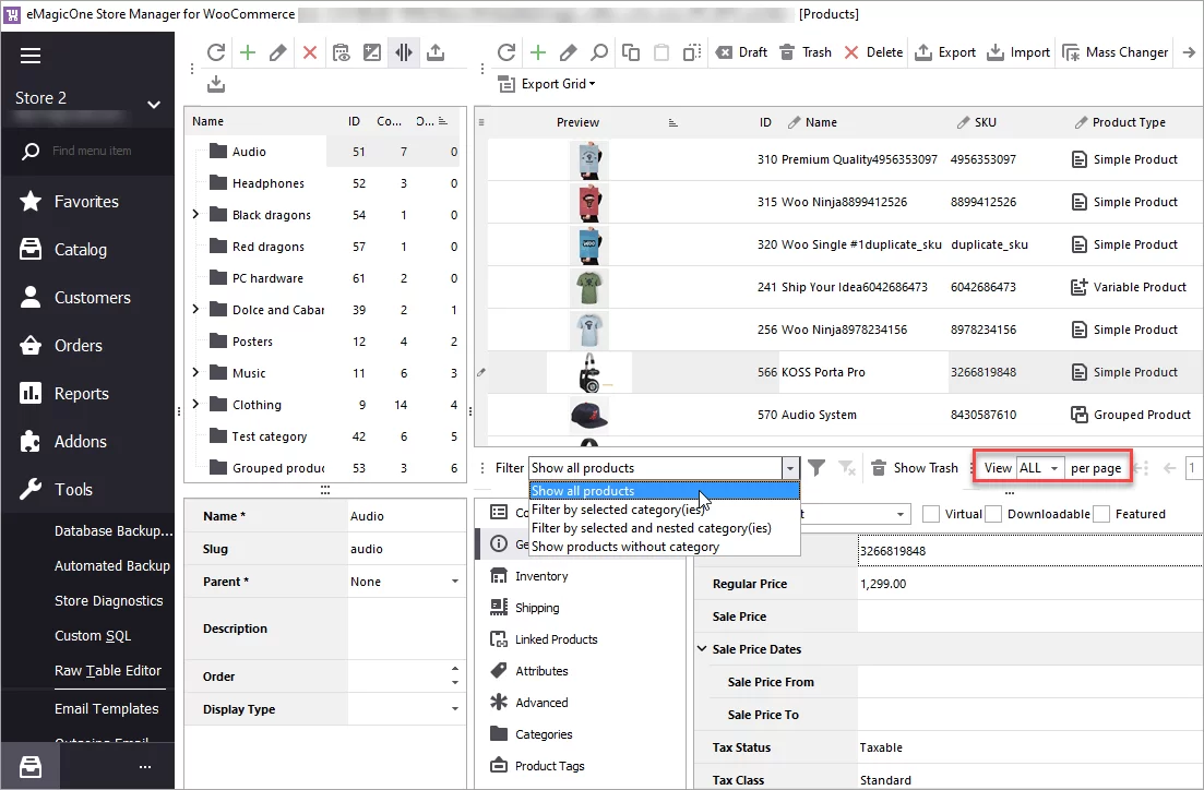 WooCommerce Store Manager Reset Filters