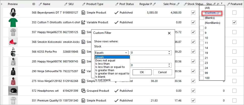 WooCommerce Custom Grid Filter