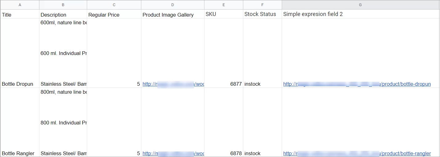 WooCommerce Product Feed Exported