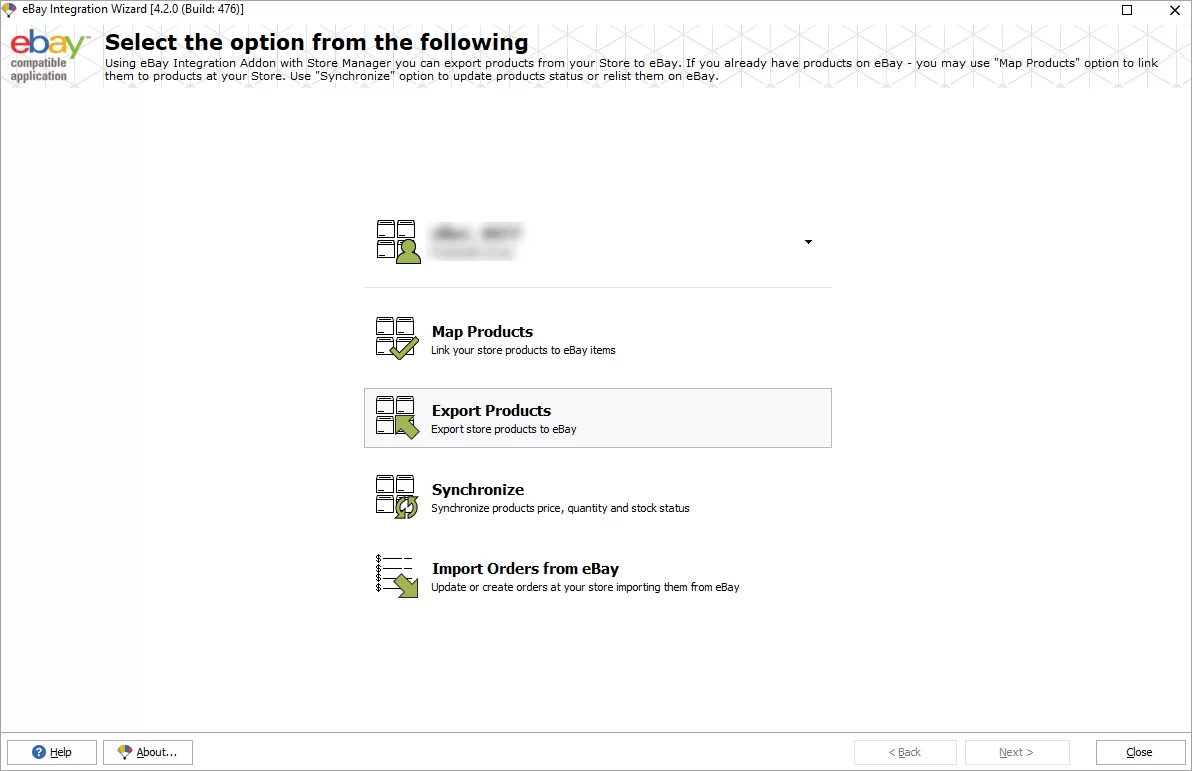 WooCommerce Store Manager eBay Addon-Export Wizard