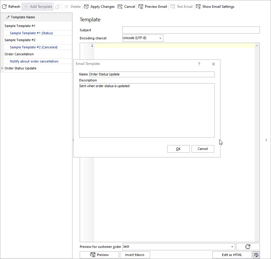 WooCommerce Store Manager Email Template Name