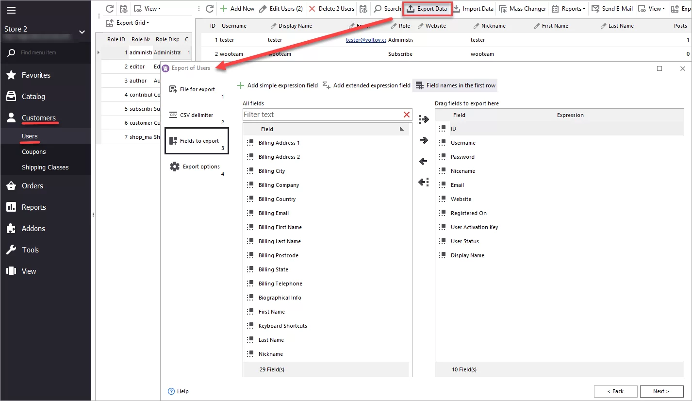 WooCommerce Store Manager Export Customer Emails