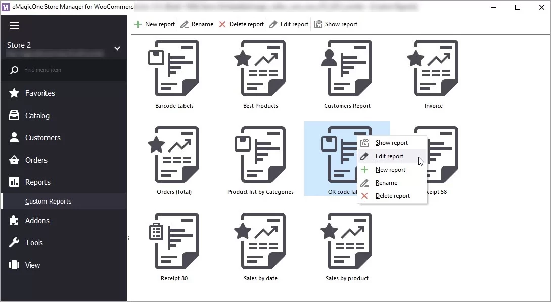 WooCommerce Store Manager QR code report editing