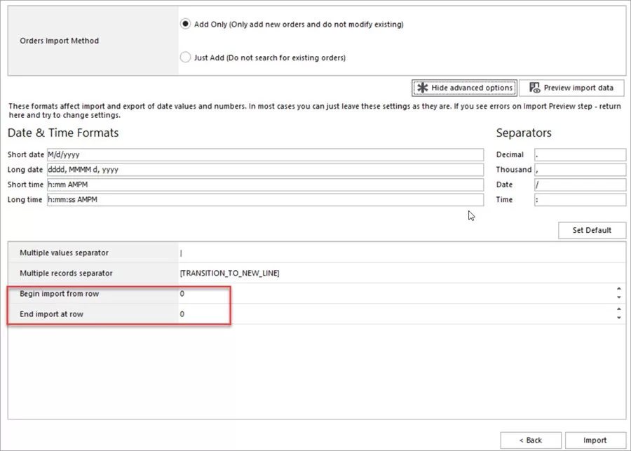 WooCommerce Google Sheets Order Import Advanced Options