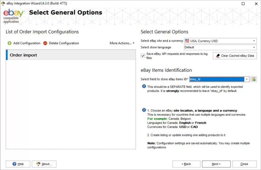 eBay to WooCommerce Launch Integration Import Orders General Options