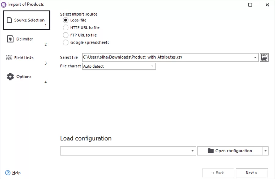 WooCommerce Store Manager Import Attribute File Select