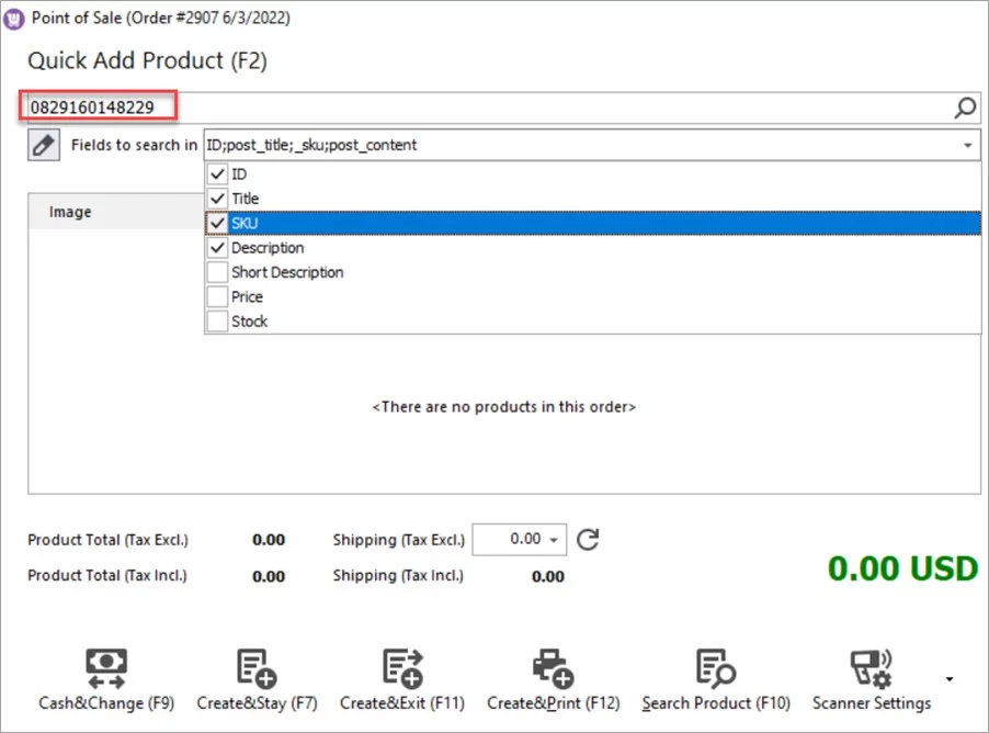 WooCommerce Store Manager POS Search