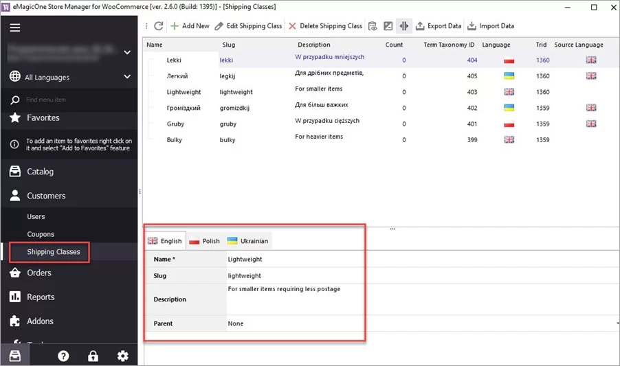 WooCommerce Store Manager WPML Shipping Classes Translation