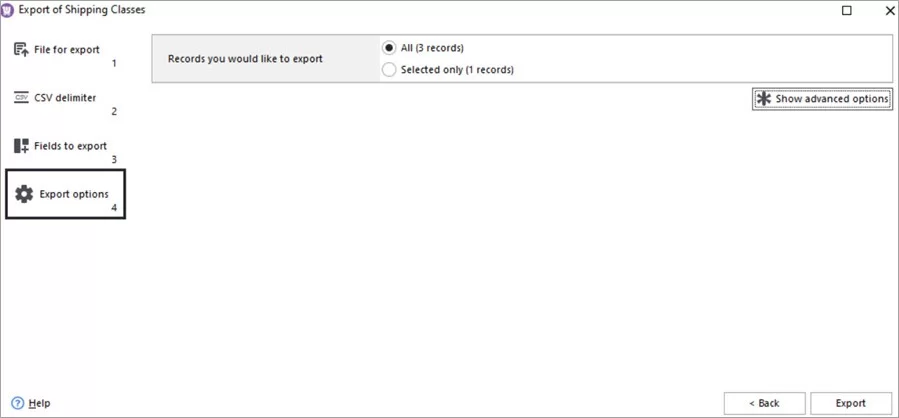 WooCommerce Store Manager Shipping Class Export Records