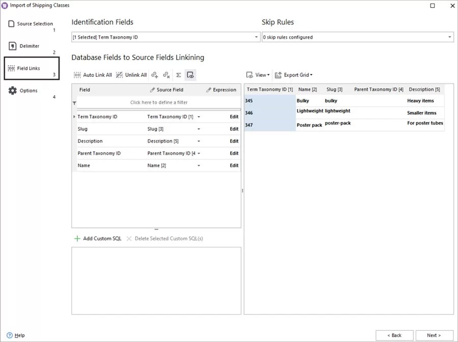 WooCommerce Store Manager Shipping Class Import Mapping