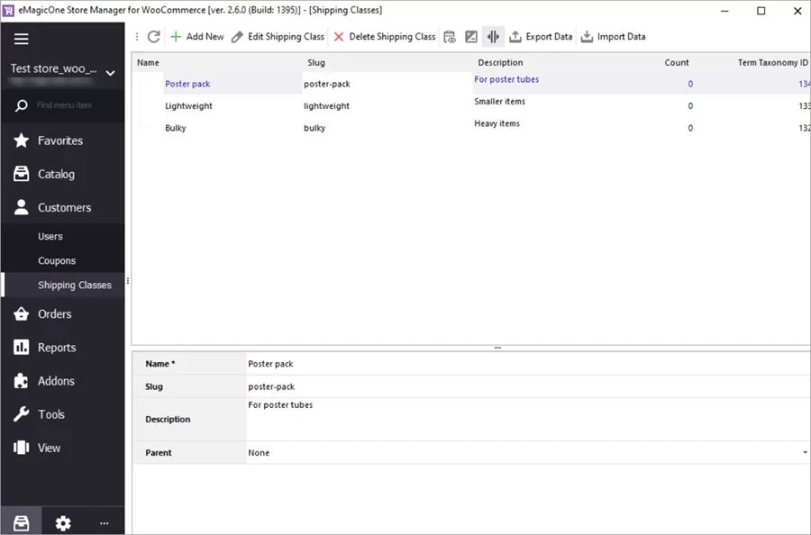 WooCommerce Store Manager Shipping Class Import Result