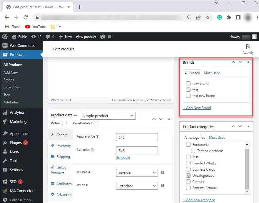 WooCommerce Brands Assign