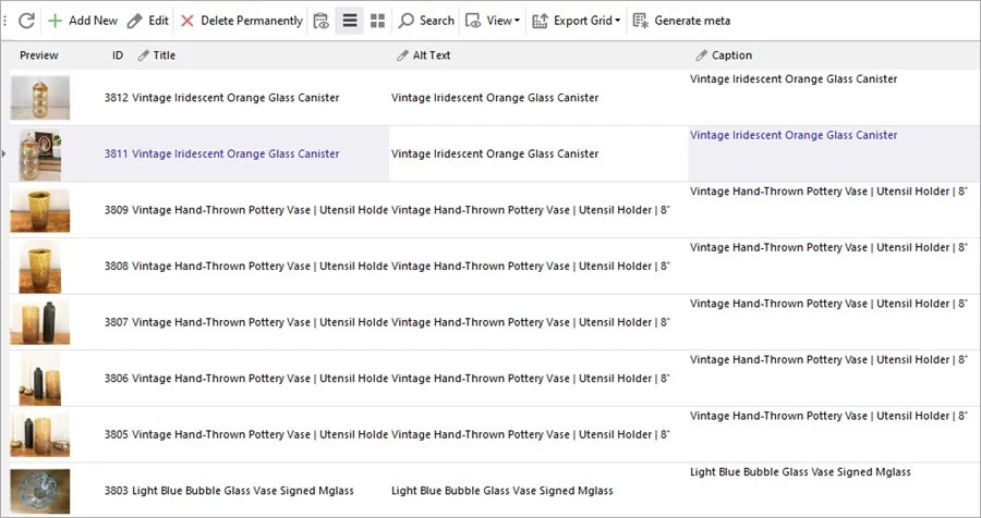 Etsy to WooCommerce Imported Store Manager Generate Meta Ready