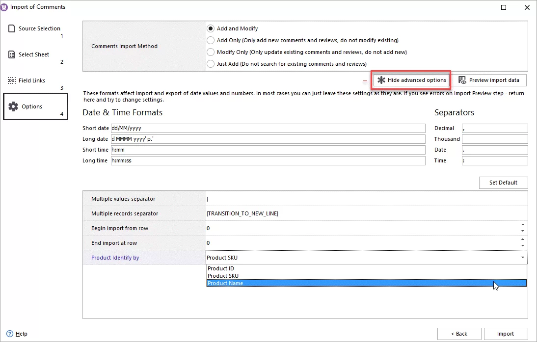 WooCommerce Review Import Options
