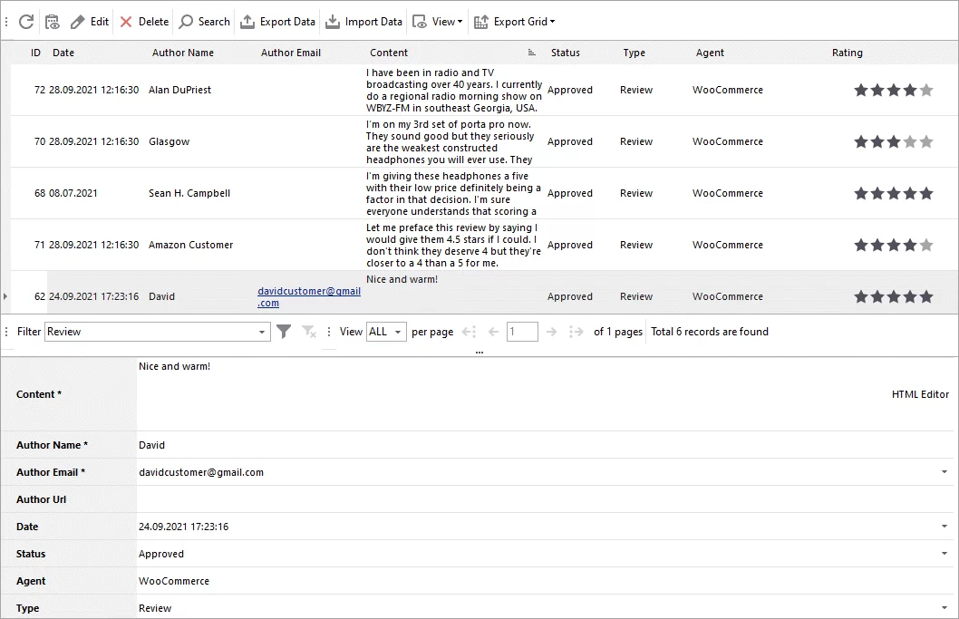 WooCommerce Reviews Imported
