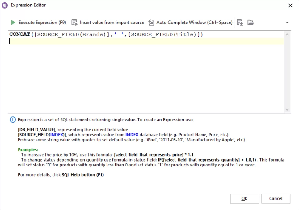 WooCommerce Store Manager Brands Import Mapping Expression Add