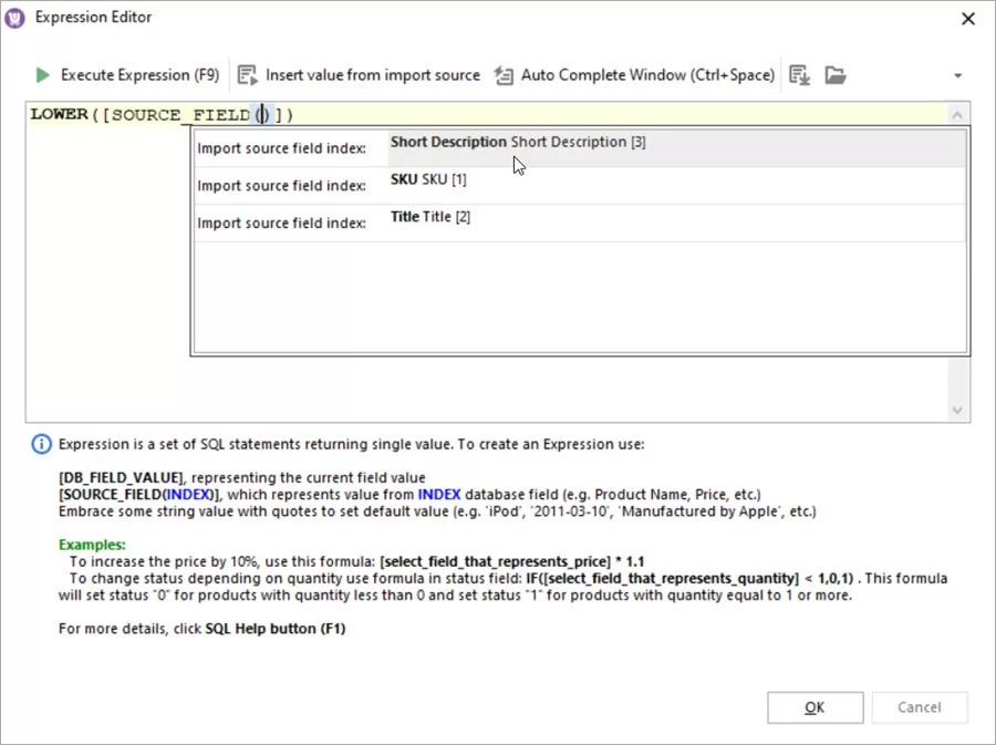 WooCommerce Store Manager Short Description Edit Expression Source Field