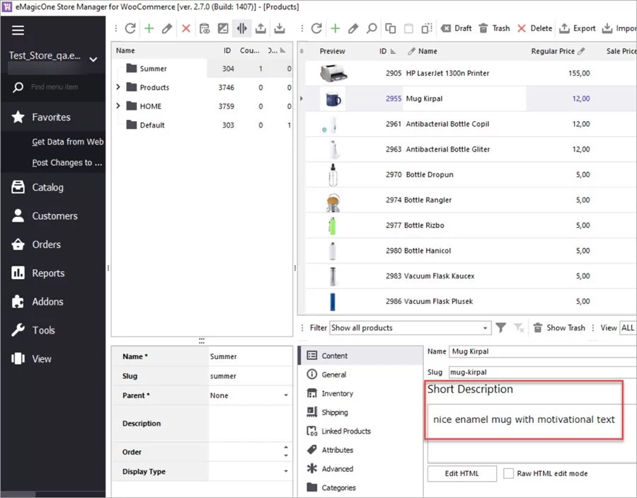 WooCommerce Store Manager Short Description Lowercase