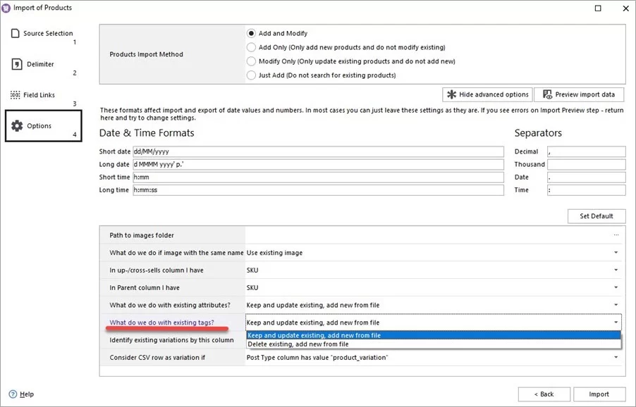 WooCommerce Store Manager Product Import Tags
