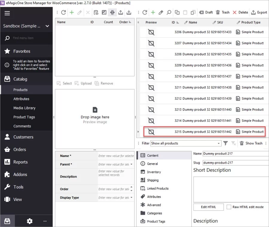 WooCommerce Store Manager Dummy Products in Store Manager