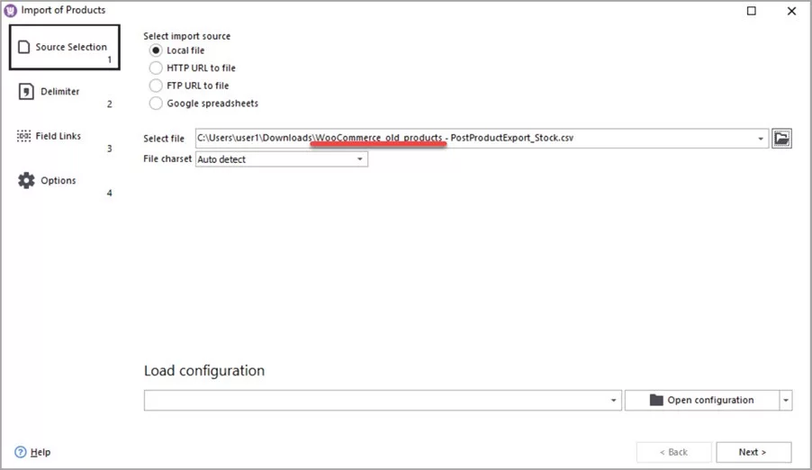 WooCommerce Store Manager Old Products Import Select File