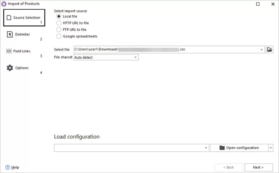 WooCommerce Products File Import Select File