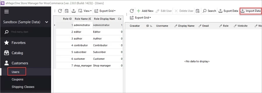 WooCommerce Store Manager Import Users IDs Launch Wizard