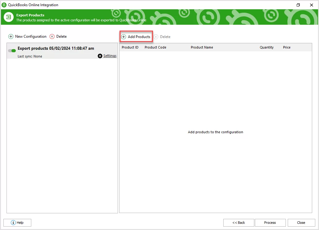 Adding WooCommerce Products to Export Configuration to QuickBooks Online
