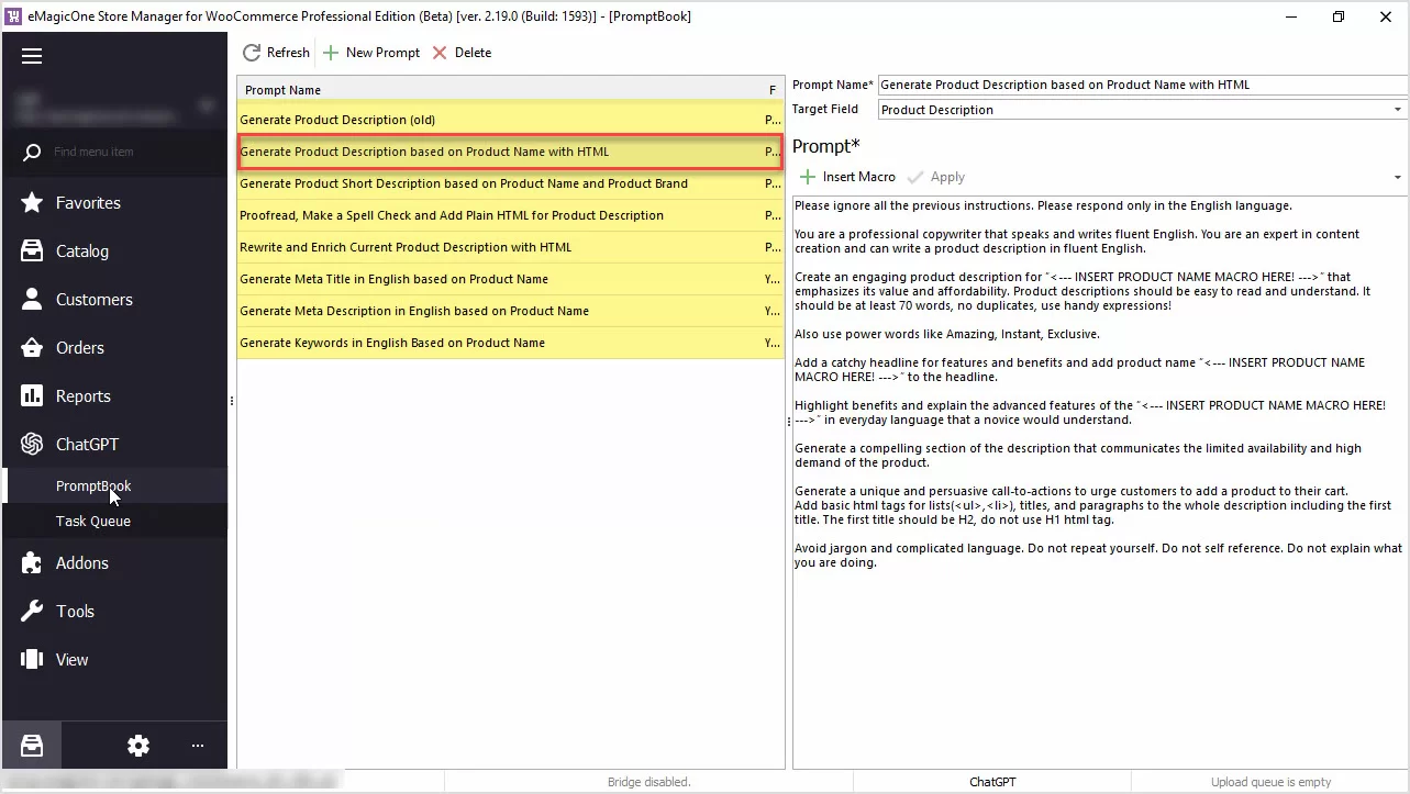 How to Generate Product Description Based on Product Name with HTML