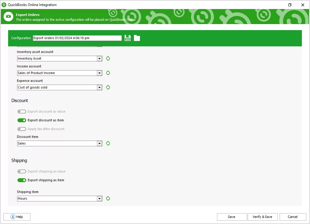 Discount and Shipping Settings in QuickBooks Online During WooCommerce Order Export